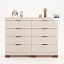 Ver imagem 4 de Cômoda Lyon 100% MDF Móveis Home | 8 Gavetas e Kit de Pés