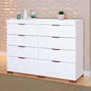 Ver imagem 1 de Cômoda Lyon 100% MDF 8 Gavetas Kit Pés