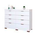Ver imagem 2 de Cômoda Lyon 100% MDF 8 Gavetas Kit Pés