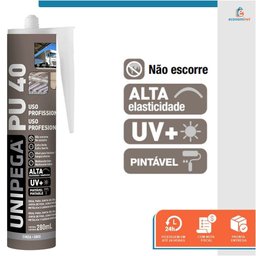 Kit Aplicador de Silicone + 2 Cola Selante Adesivo Pu 40 Cinza 400g Unipega Construção e Vedação - 3