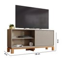 Ver imagem 3 de Rack Bancada Tv para Sala de Estar 136cm Visari C01 - D'Rossi Cor Marrom/freijó