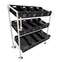 Ver imagem 1 de Expositor de Frutas 12 Caixas com Rodas e Suporte para Sacola