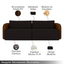 Ver imagem 3 de Sofá Living Sala de Estar Abel 240cm Bipartido Pés de Madeira Pu/veludo Marrom/preto G33 - Gran Belo