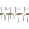 Conjunto 4 Cadeiras para Sala de Jantar Portugal Metal - 1