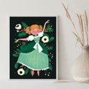 Ver imagem 1 de Quadro Decorativo Retrô Menina Camponesa 45x34cm - com Vidro:madeira Preta