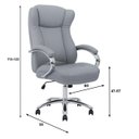 Ver imagem 5 de Cadeira Escritório Presidente Boss com Base Cromada - Corino Cinza - 31403