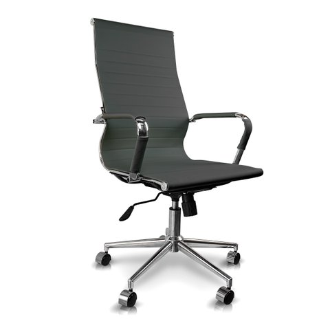 Cadeira Presidente Giratória Esteirinha Charles Eames Cinza