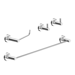 Kit de Acessórios para Banheiro Alto Brilho 4 Peças Grego Metal 2050at - 1