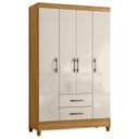 Ver imagem 1 de Guarda Roupa Solteiro 111cm 4 Portas Évora M07 Freijó/off - Mpozenato