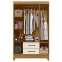 Ver imagem 4 de Guarda Roupa Solteiro 111cm 4 Portas Évora M07 Freijó/off - Mpozenato