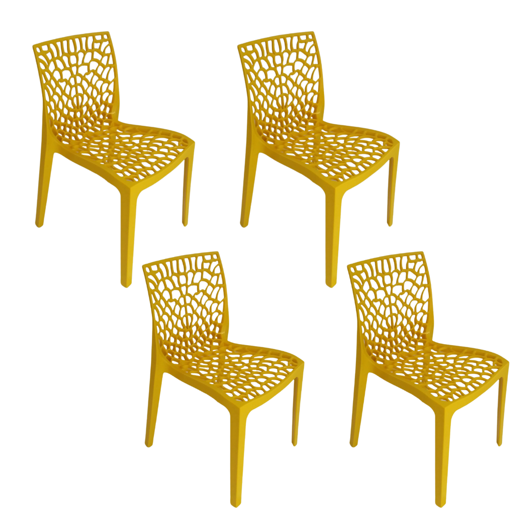 Cadeira Gruvyer Amarela - kit com 4