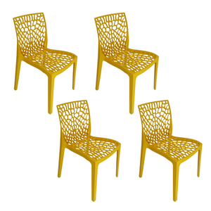 Cadeira Gruvyer Amarela - Kit com 4