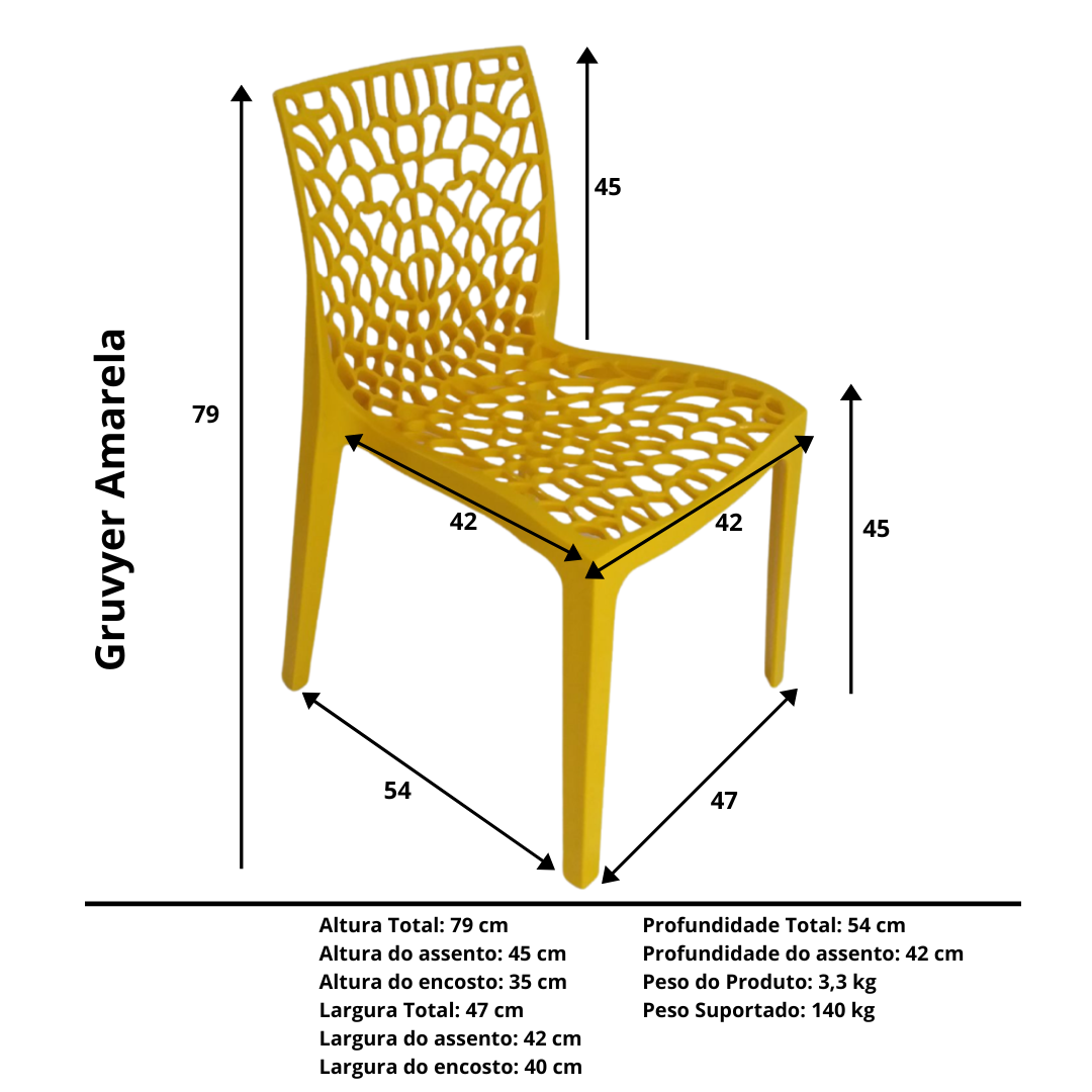 Cadeira Gruvyer Amarela - kit com 4 - 4