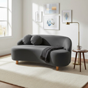 Ver imagem 1 de Namoradeira Sofá Feijão Cancún 130cm Orgânica Suede Cinza