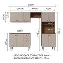 Ver mais imagens de Armário de Cozinha Compacta 235cm Rustic/crema Gourmet Madesa 01 Rustic/crema