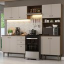 Ver imagem 1 de Armário de Cozinha Compacta 235cm Rustic/crema Gourmet Madesa 01 Rustic/crema