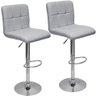 Kit 2 Banquetas Confort Gomos Estofada Couro Giratória C/ Regulagem Cinza - 1