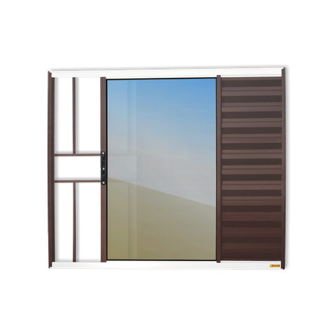 Veneziana Alumínio Confort 3F.c/Grade 100 x 150 V.Refl.Mix Corten Brimak