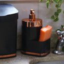 Ver imagem 2 de Dispenser Porta Detergente para Pia Eleganza Preto em Aço Carbono Rose Gold