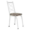 Ver imagem 4 de Kit 6 Cadeiras de Cozinha Delaware Estampado Cedro Pés de Ferro Branco