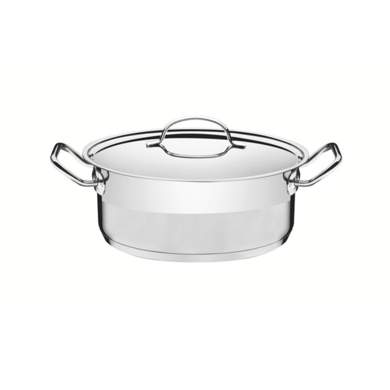 Caçarola Professional Rasa 24 Cm 4,7 L em Aço Inox Fundo Triplo Detalhe Satinado Tramontina 62623/24