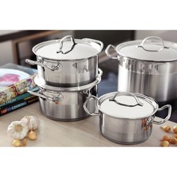 Caçarola Professional Rasa 24 Cm 4,7 L em Aço Inox Fundo Triplo Detalhe Satinado Tramontina 62623/24 - 6