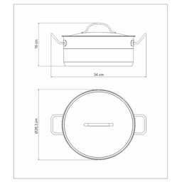 Caçarola Professional Rasa 24 Cm 4,7 L em Aço Inox Fundo Triplo Detalhe Satinado Tramontina 62623/24 - 3