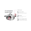 Ver imagem 4 de Caçarola Professional Rasa 24 Cm 4,7 L em Aço Inox Fundo Triplo Detalhe Satinado Tramontina 62623/24