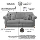 Ver imagem 6 de Kit Poltrona E Sofá 2 Lugares 1,80m Veludo Cinza Grafite
