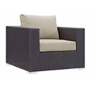 Ver imagem 2 de Poltrona com Puff em Alumínio e Fibra Sintética para Sala Sacada e Jardim