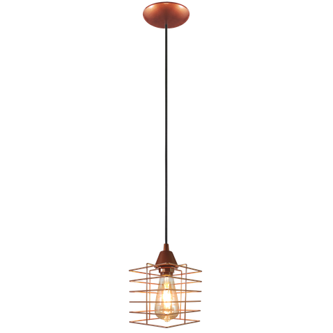 Pendente Aramado Boxy Cobre Sala Quarto Cozinha Banheiro