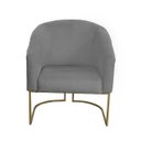 Ver imagem 4 de Kit 4 Poltronas Decorativa Luana Base Ferro Dourada Suede - Twdecora