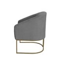 Ver imagem 5 de Kit 4 Poltronas Decorativa Luana Base Ferro Dourada Suede - Twdecora