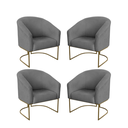 Ver imagem 1 de Kit 4 Poltronas Decorativa Luana Base Ferro Dourada Suede - Twdecora