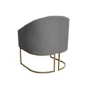 Ver imagem 6 de Kit 4 Poltronas Decorativa Luana Base Ferro Dourada Suede - Twdecora