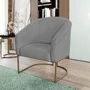 Ver imagem 2 de Kit 4 Poltronas Decorativa Luana Base Ferro Dourada Suede - Twdecora
