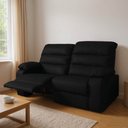 Ver imagem 1 de Sofá 2 Lugares Reclinável Retrátil 170cm Naaman Sintético Pu Preto K01 - D’Rossi