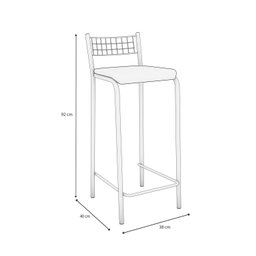 Conjunto 2 Banquetas com Encosto Gênova - 2