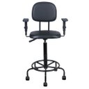 Ver imagem 1 de Cadeira Caixa Alta L Duplo com Braço Base Semi Corano Preto