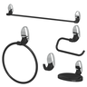 Kit Acessórios para Banheiro 5 Peças Linha Delicato Cor Preto e Cromado Durín - 1