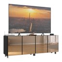 Ver imagem 1 de Rack Tv até 50 Polegadas 4 Portas com Rodízios e Espelhos Multimóveis Mp1080 Preto
