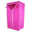 Ver imagem 2 de Guarda Roupa Cabideiro Portátil Arara Prateleira Cabideiro Armário Multifuncional Dobrável Praia Ros