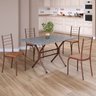 Conjunto Sala de Jantar Mesa Retangular 100x60cm Tampo Granito Ocre 4 Cadeiras Rio - 1