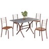 Conjunto Sala de Jantar Mesa Retangular 100x60cm Tampo Granito Ocre 4 Cadeiras Rio - 2