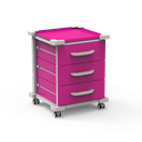 Ver imagem 4 de Carrinho Gaveteiro Organizador Multiuso 3 Gavetas Rosa Pink com Rodinhas - Mad.U Organização