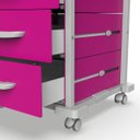 Ver imagem 2 de Carrinho Gaveteiro Organizador Multiuso 3 Gavetas Rosa Pink com Rodinhas - Mad.U Organização