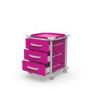 Ver imagem 3 de Carrinho Gaveteiro Organizador Multiuso 3 Gavetas Rosa Pink com Rodinhas - Mad.U Organização