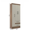 Ver imagem 4 de Guarda Roupas Solteiro 3 Portas 2 Gavetas Nobre