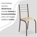Ver imagem 7 de Conjunto Sala de Jantar Mesa Retangular 100x60cm Tampo Granito Ocre 4 Cadeiras Rio Marrom/Creme