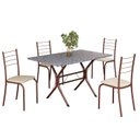 Ver imagem 2 de Conjunto Sala de Jantar Mesa Retangular 100x60cm Tampo Granito Ocre 4 Cadeiras Rio